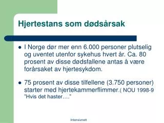 hjertestans som d ds rsak