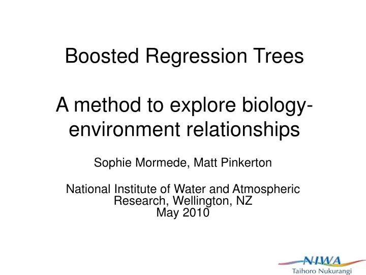 boosted regression trees a method to explore biology environment relationships