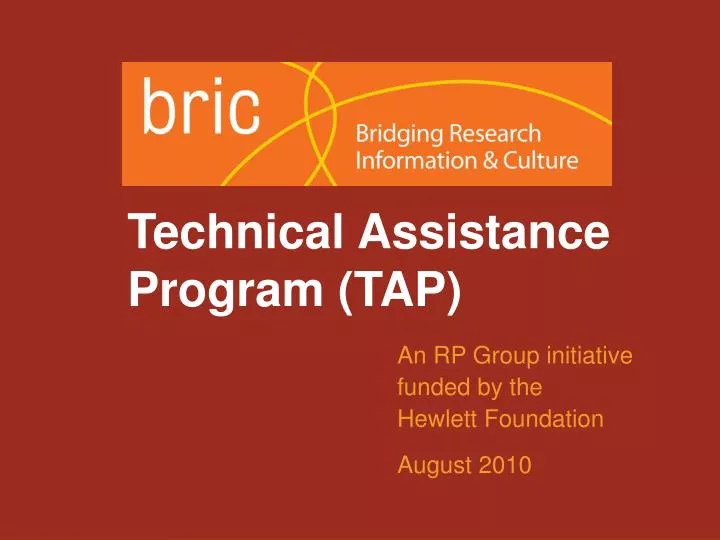 technical assistance program tap