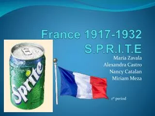 France 1917-1932 S.P.R.I.T.E