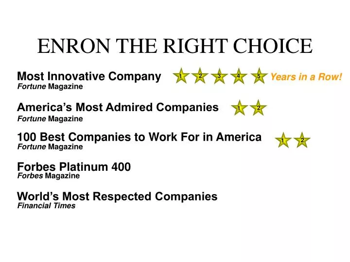 enron the right choice