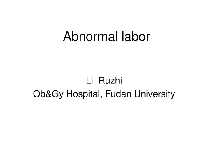 abnormal labor