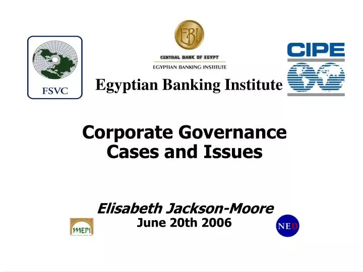 corporate governance cases and issues elisabeth jackson moore june 20th 2006