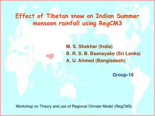 Effect of Tibetan snow on Indian Summer monsoon rainfall using RegCM3