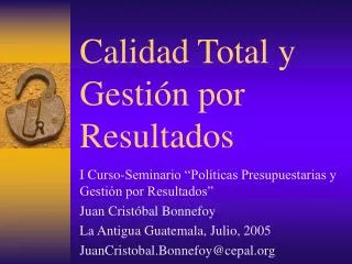 calidad total y gesti n por resultados