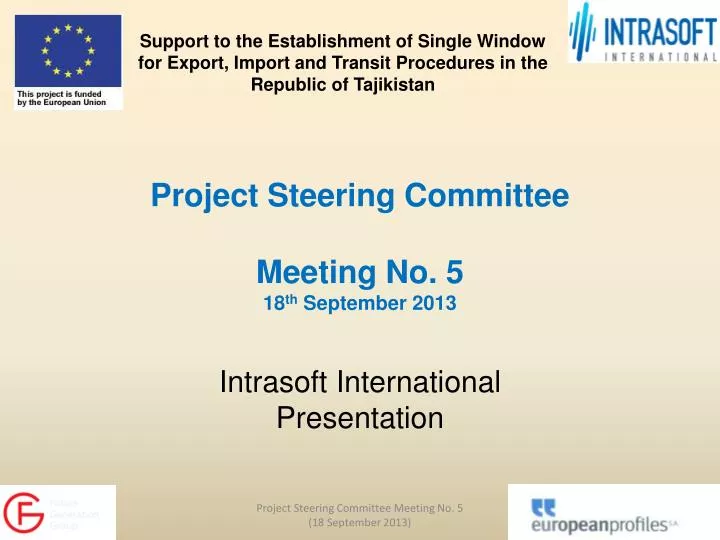project steering committee meeting no 5 18 th september 2013