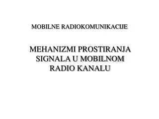 mobilne radiokomunikacije