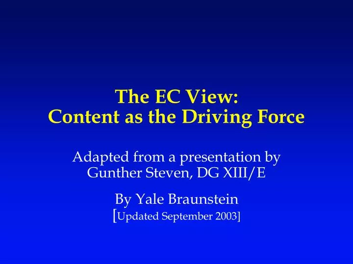 the ec view content as the driving force