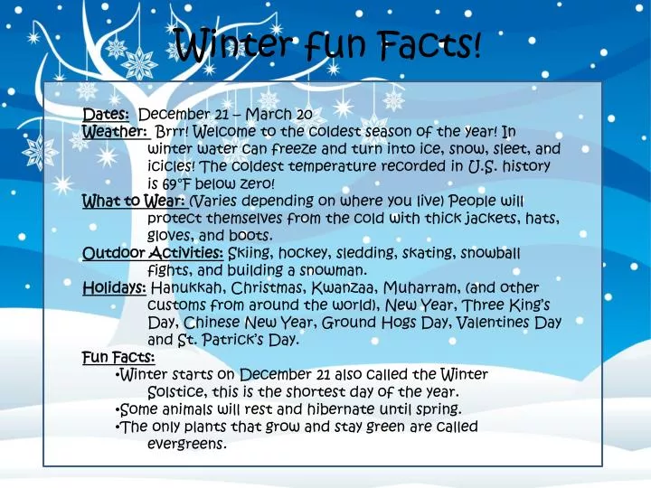 9 Heart-Warming Winter Fun Facts - Goodnet