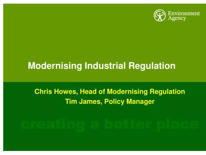 modernising industrial regulation