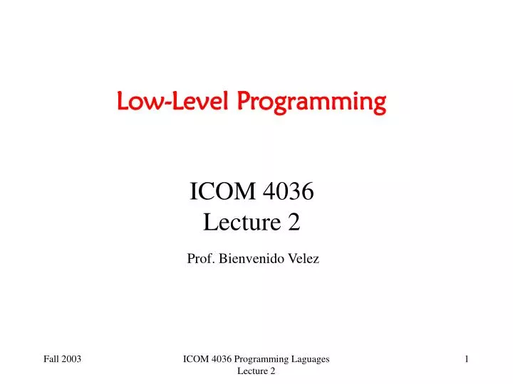 low level programming