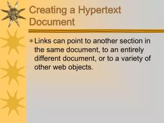 Creating a Hypertext Document