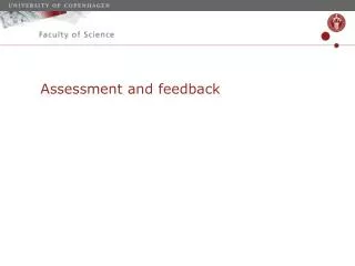 Assessment and feedback