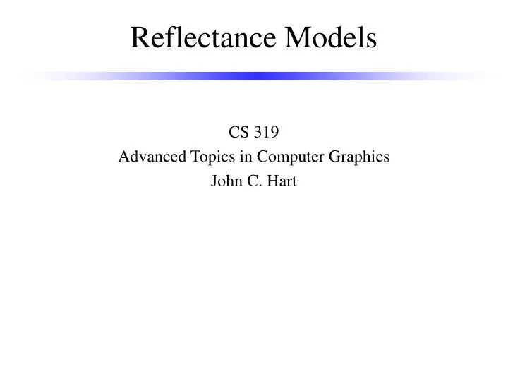 reflectance models
