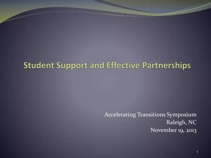 student support and effective partnerships