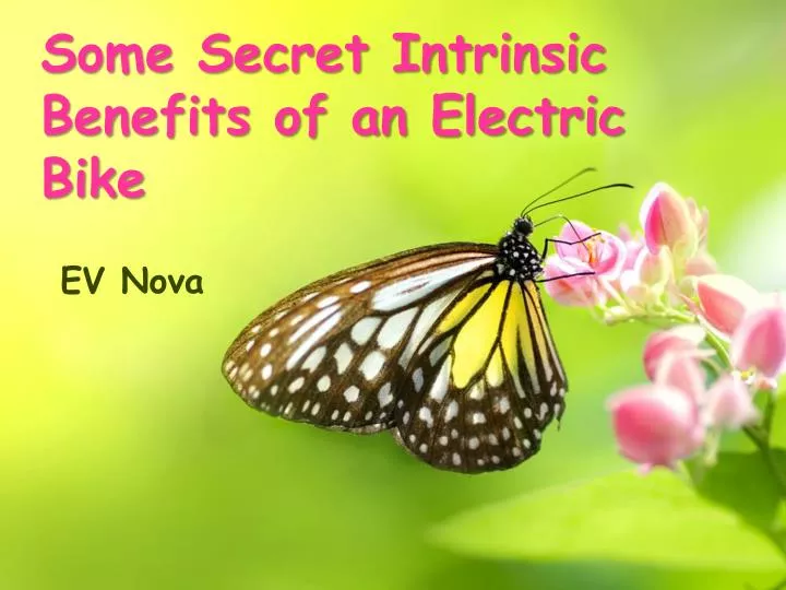some secret intrinsic benefits of an electric bike
