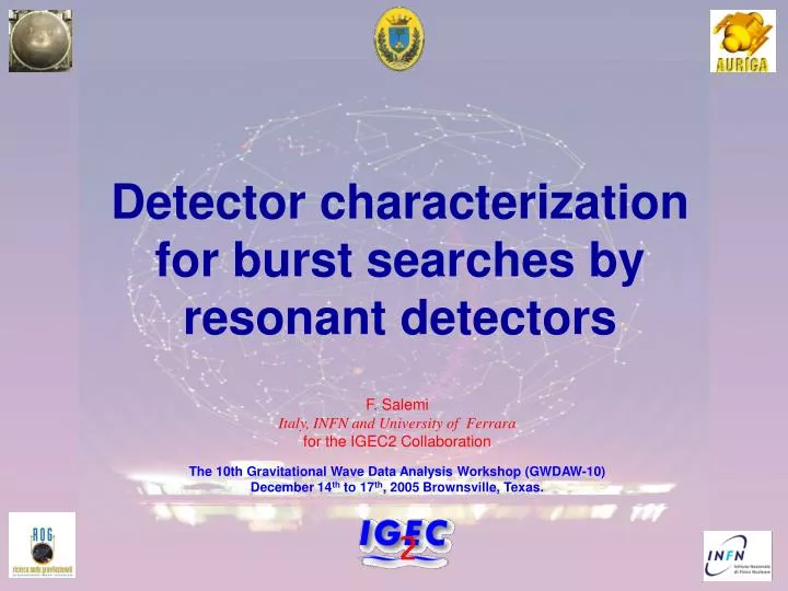 detector characterization for burst searches by resonant detectors
