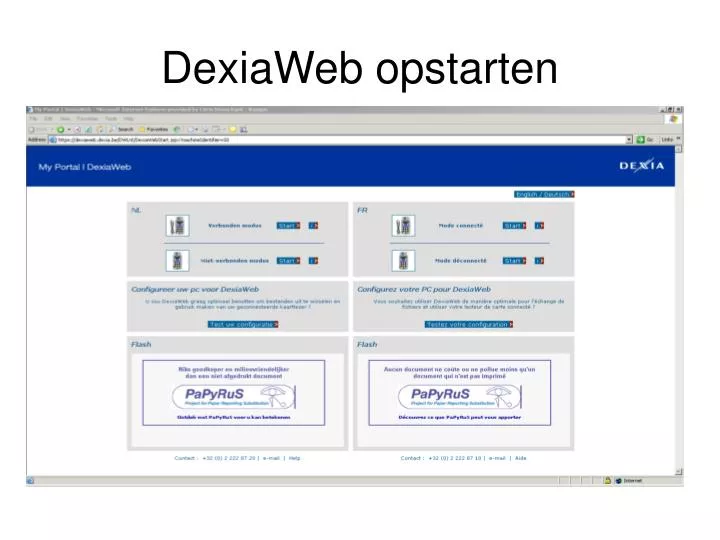 dexiaweb opstarten