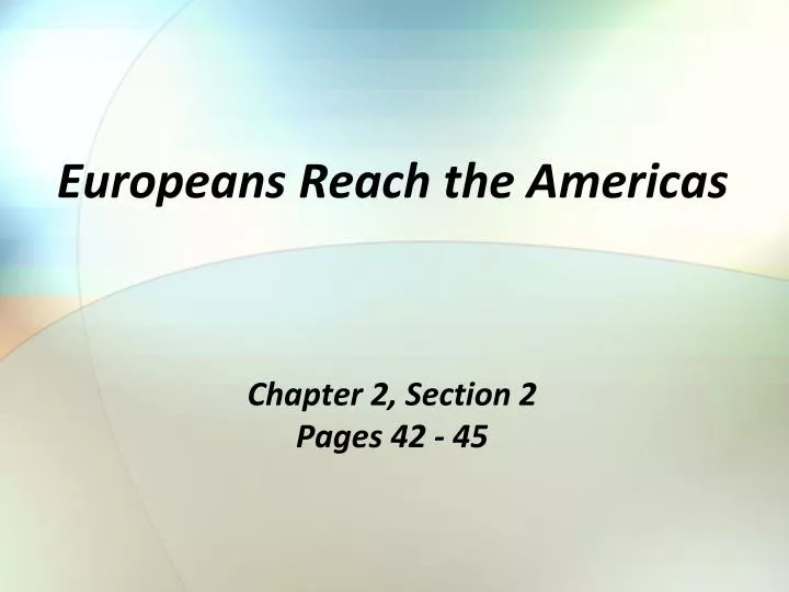 europeans reach the americas