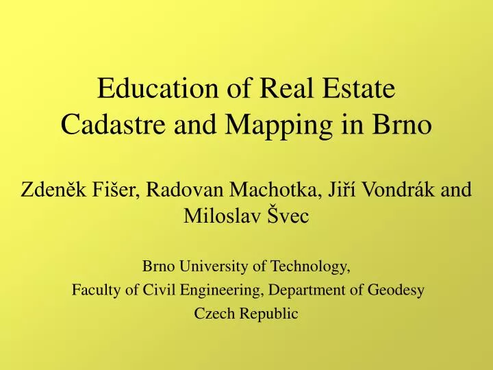 education of real estate cadastre and mapping in brno