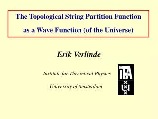 The Topological String Partition Function as a Wave Function (of the Universe)