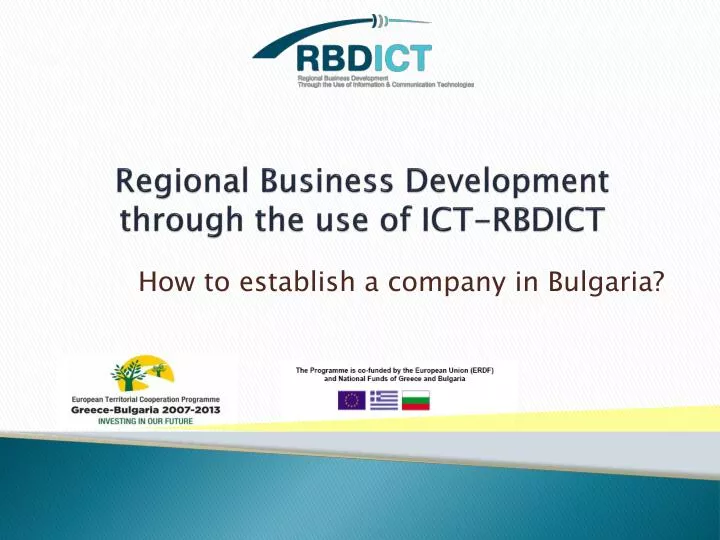 regional business development through the use of ict rbdict