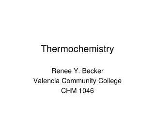 thermochemistry