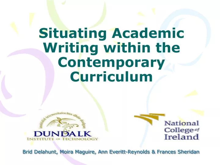 situating academic writing within the contemporary curriculum