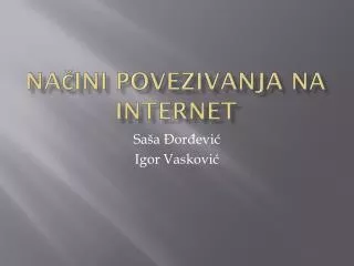 na ini povezivanja na internet