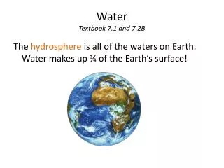 Water Textbook 7.1 and 7.2B