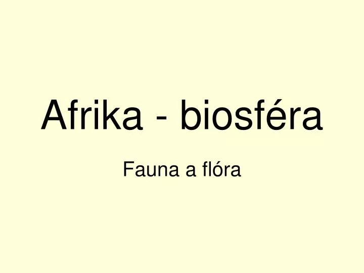 afrika biosf ra