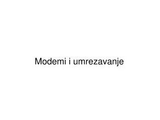 modemi i umrezavanje
