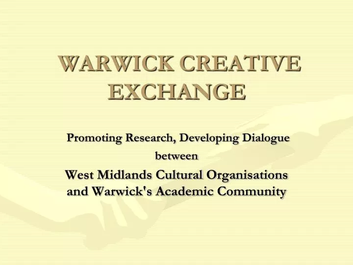 warwick creative exchange
