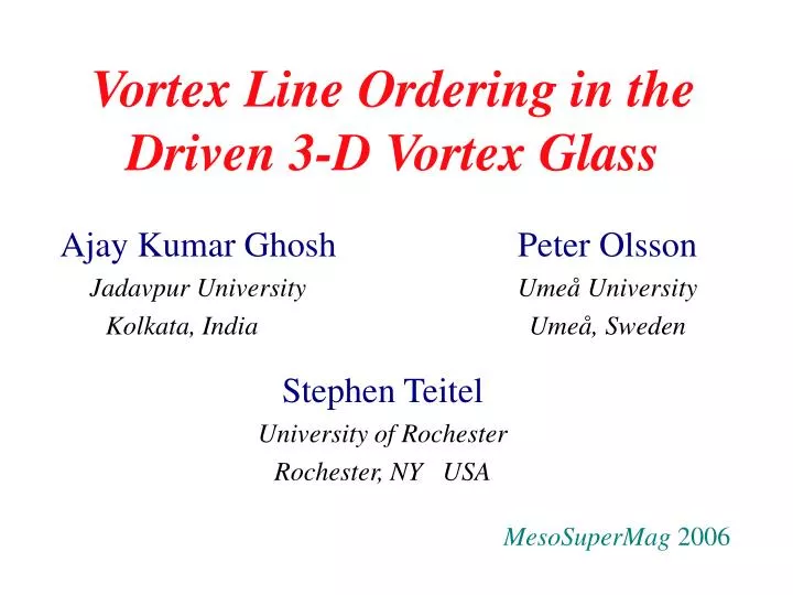 vortex line ordering in the driven 3 d vortex glass