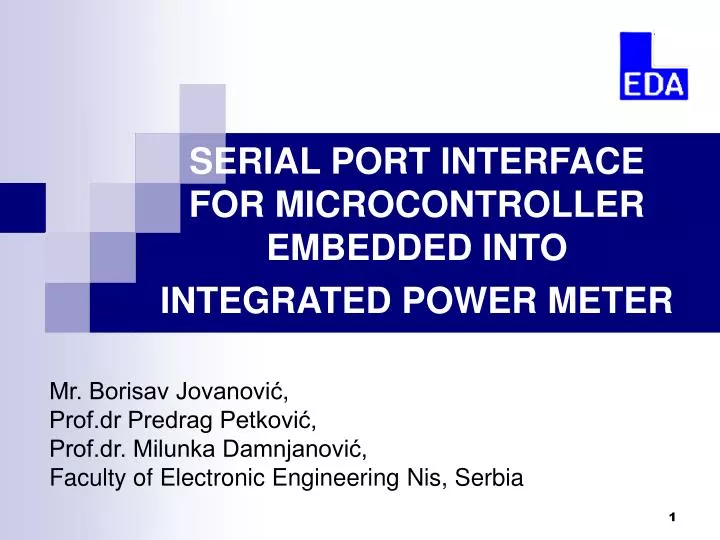 serial port interface for microcontroller embedded into integrated power meter