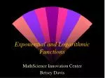 Exponential and Logarithmic Functions - slide 1