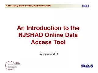 An Introduction to the NJSHAD Online Data Access Tool