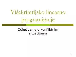 vi ekriterijsko linearno programiranje