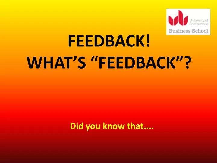 feedback what s feedback