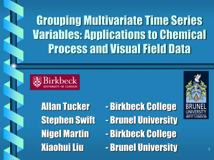 grouping multivariate time series variables applications to chemical process and visual field data