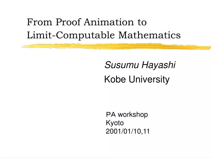 from proof animation to limit computable mathematics