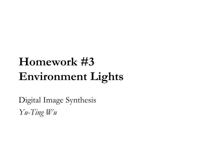 homework 3 environment lights