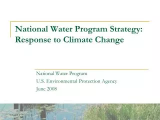 National Water Program Strategy: Response to Climate Change
