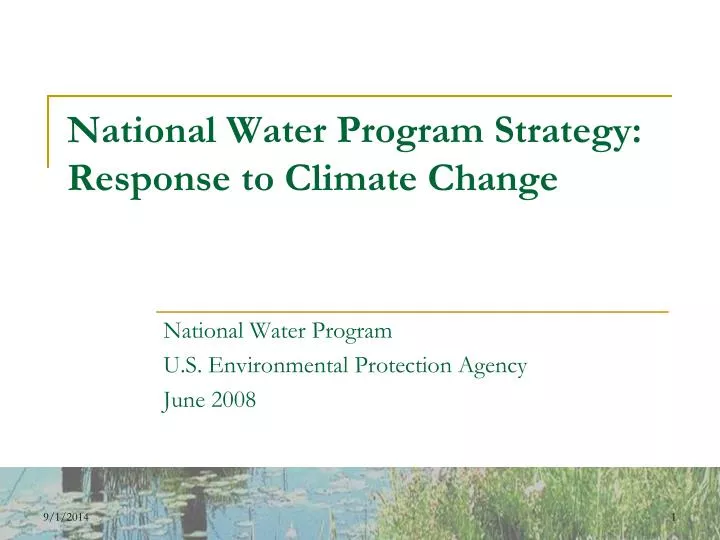 national water program strategy response to climate change