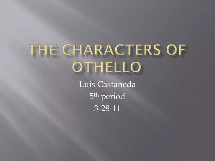 the characters of othello