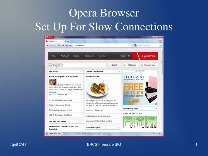 opera browser set up for slow connections