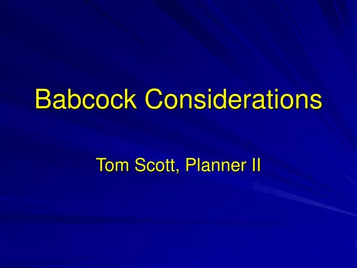 babcock considerations