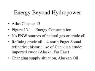 Energy Beyond Hydropower