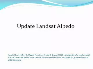 Update Landsat Albedo