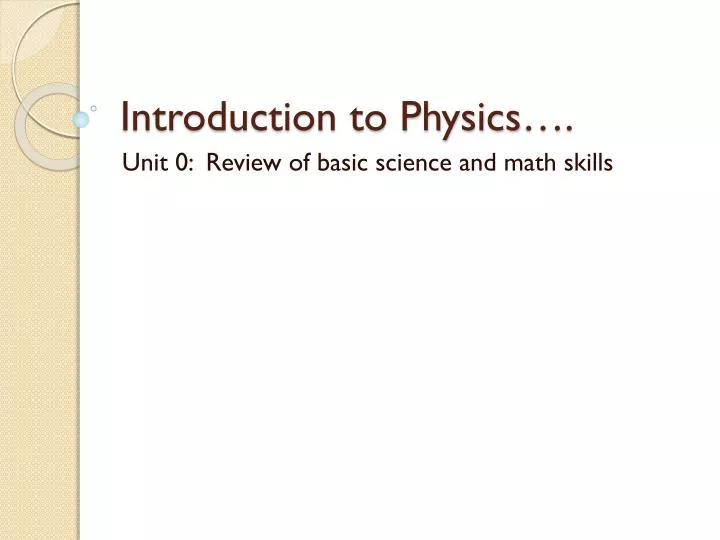 introduction to physics